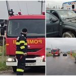 FOTO Accident cu 5 victime in judetul Satu Mare O masina s a rasturnat in camp