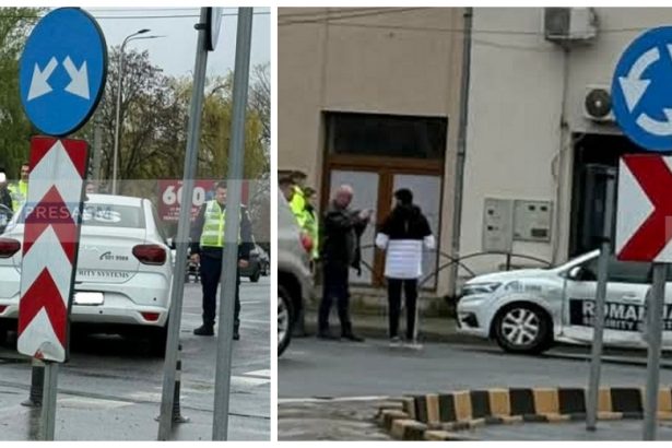 FOTO Accident si blocaj in intersectia Burdea O masina de paza a fost implicata