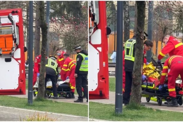video barbat gasit intins pe o banca in parcul central politia locala a intervenit de urgenta