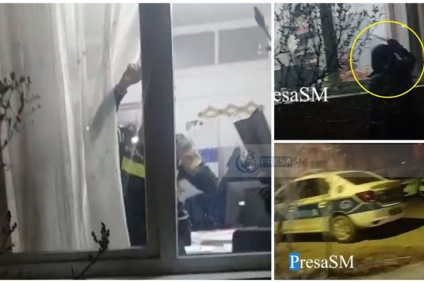 video injunghiere in strada finalizata la politie in judetul satu mare cu familiile privindu l de la ferestra