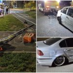 FOTOVIDEO Drift esuat Un sofer novice a distrus un stalp in sensul de la Podul Transilvania