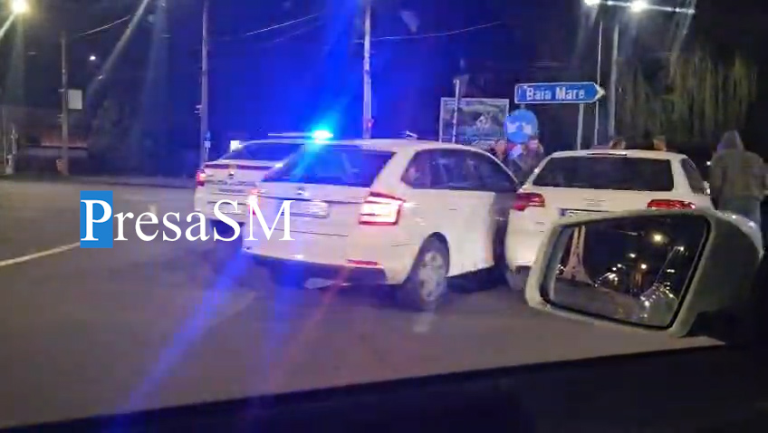 VIDEO Acident in sensul giratoriu de la Burdea doua masini implicate trafic partial afectat