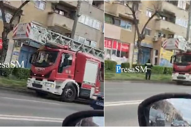 VIDEO Pericol real pe Drumul Careiului Pompierii intervin cu o autospeciala de mare inaltime
