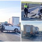 accident tragic in vestul tarii un barbat a fost despicat in doua iar sotia sa se afla in stare critica masina a fost lovita de un tir