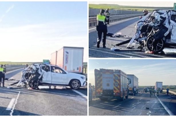 accident tragic in vestul tarii un barbat a fost despicat in doua iar sotia sa se afla in stare critica masina a fost lovita de un tir