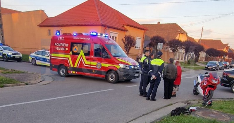 foto acident in municipiul satu mare motociclist lovit de autoturism sofer ramas fara permis