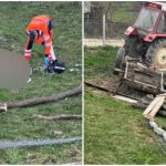 foto barbat decedat dupa ce un sofer baut s a rasturnat cu tractorul lemnele din remorca au cazut peste el