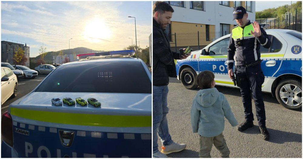 misiune neobisnuita pentru un echipaj de politie au prins un hot de masini de jucarie proprietarul un baietel de patru ani