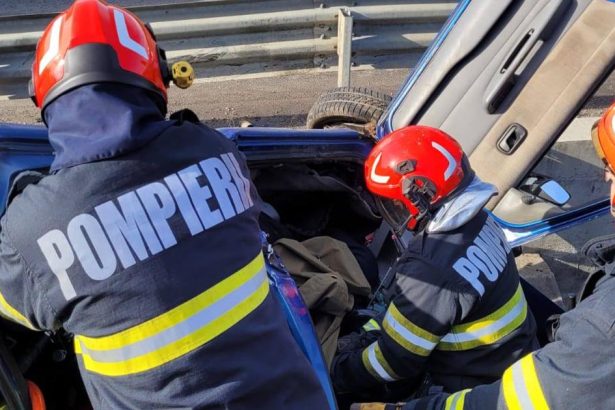Accident in judetul Satu Mare Doua victime una dintre ele incarcerata Pompierii intervin
