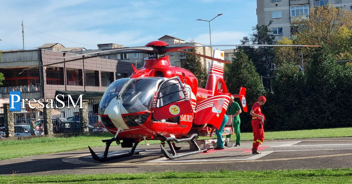 Cursa contra cronometru pentru salvarea unei femei din Satu Mare Elicopterul SMURD a preluat o de la Spitalul Judetean