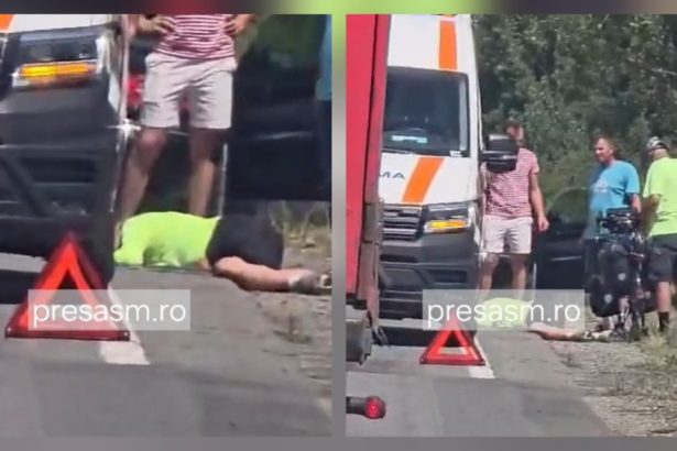FOTO VIDEO Acident pe DN19 in judeul Satu Mare O biciclist a fost rnit astzi i a fost preluat de Ambulan