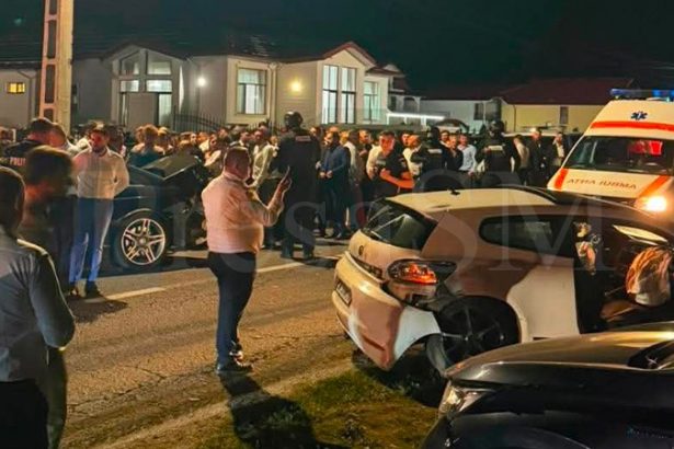 FOTO VIDEO Cinci masini distruse interventie a mascatilor Satmarean retinut dupa un accident in lant