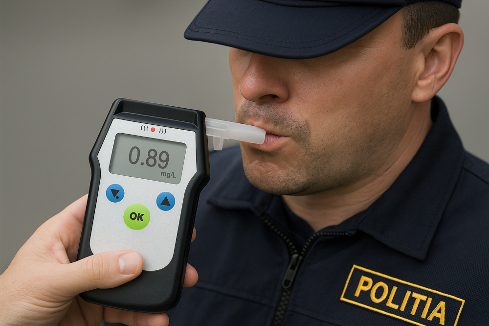Poliist din Satu Mare oprit la volan cu 1 75 g l alcool in sange Fusese raportat la 112 ca circula pe contrasens