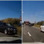 VIDEO Accident la iesirea din Seini spre Apa O persoana a fost ranita intervine echipa SMURD