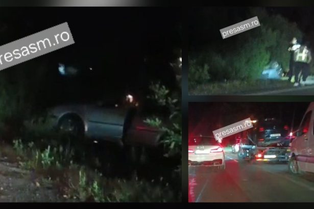 foto accident in lant cu o victima doua masini in sant in judetul satu mare