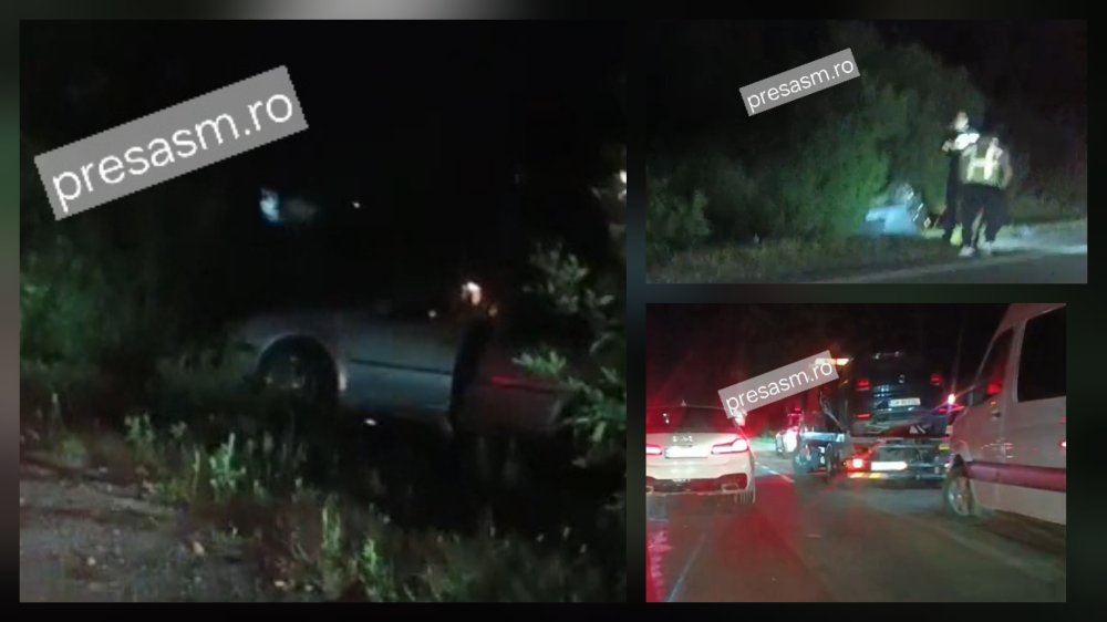 foto accident in lant cu o victima doua masini in sant in judetul satu mare