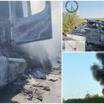 foto video accident tragic coliziune frontala intre un tir si o masina un sofer a murit ars de viu