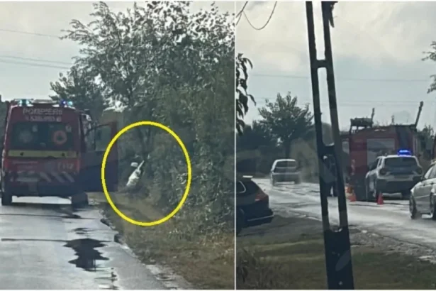 Accident în Satu Mare: o femeie a pierdut controlul mașinii și a ajuns în șanț