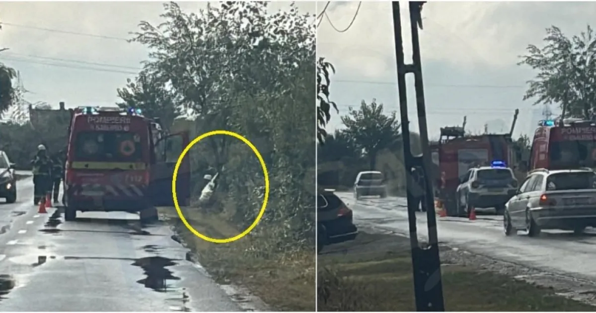 Accident în Satu Mare: o femeie a pierdut controlul mașinii și a ajuns în șanț