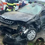 Accident la Ardud: O șoferiță a intrat cu mașina într-un cap de pod