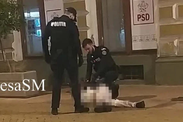 Bărbat încătușat după presupusa vandalizare a sediului PSD Satu Mare