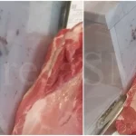 Carne lângă pete și depuneri suspecte într-un supermarket din Satu Mare