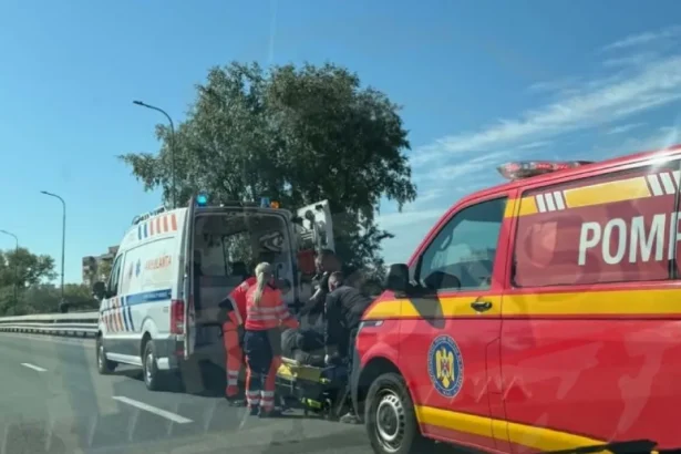 Incident pe Podul Golescu din Satu Mare. Un bărbat a fost preluat de urgență de ambulanță