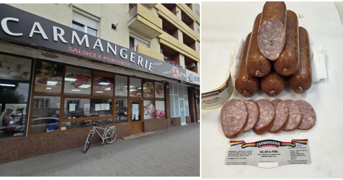 Salam de porc fără E-uri, în Satu Mare. Produs fiert și afumat cu rumeguș de fag